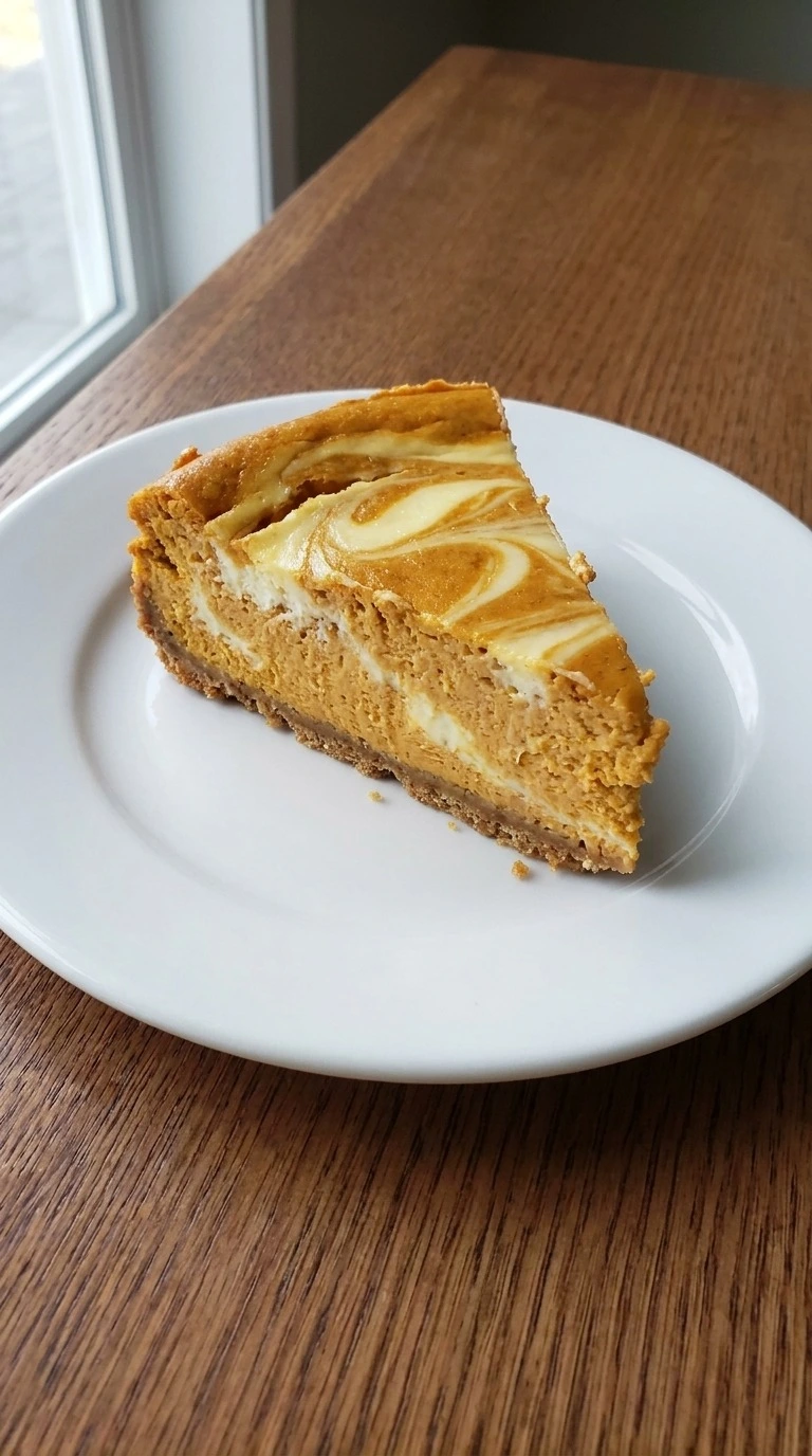 Pumpkin Cheesecake Bars single slice showing pumpkin cream cheese layers Recipe focus: pumpkin pie bars recipe.