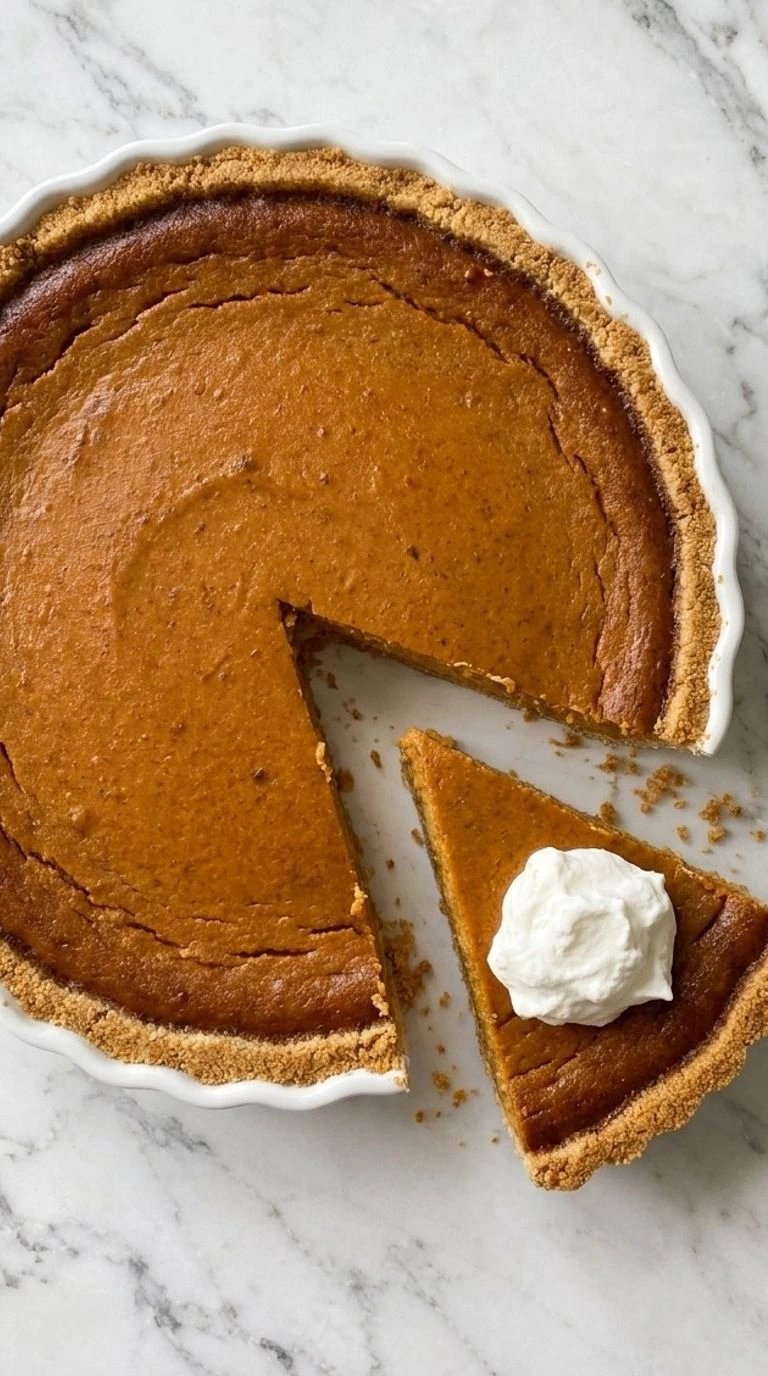 Pumpkin Pie with Graham Cracker Crust with a creamy orange filling, golden crumb crust and fresh Recipe focus: pumpkin pie with graham cracker crust recipe.