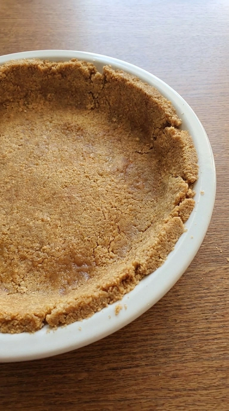 Pumpkin Pie with Graham Cracker Crust showing an empty golden crumb crust after baking Recipe Recipe focus: thanksgiving pumpkin pie with graham cracker crust.