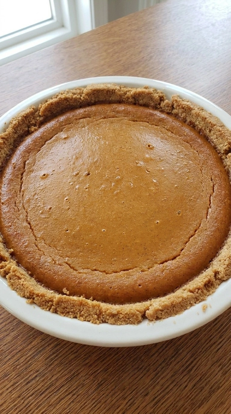 Pumpkin Pie with Graham Cracker Crust baked with a set orange custard and lightly toasted golden Recipe focus: pumpkin pie with graham cracker crust recipe.