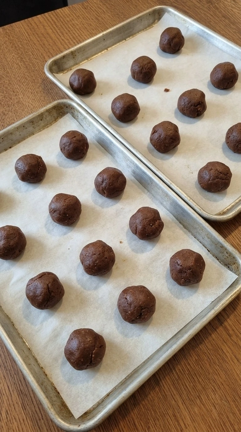 Soft Gingerbread Cookies shaped dough portions before baking Recipe focus: soft and chewy gingerbread cookies.
