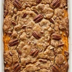 Sweet Potato Casserole with Pecans with a golden pecan crumble over creamy orange sweet potatoes Recipe focus: ruth chris sweet potato casserole.
