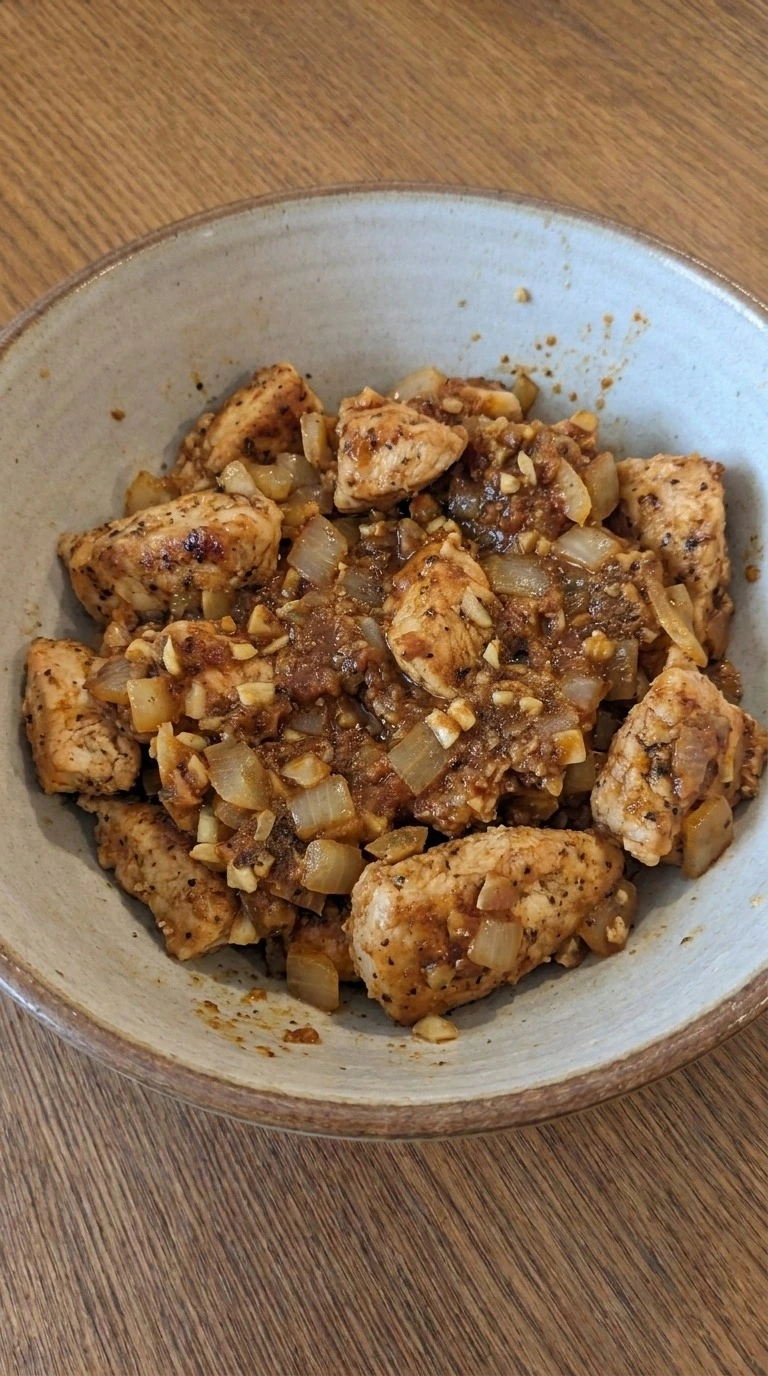 White Bean Chicken Chili base with browned chicken onion garlic and spices combined Recipe focus: white chicken chili.